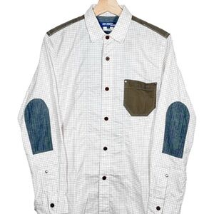 Junya Watanabe MAN 2014SS Plaid Panel Check Shirt with Denim Shoulder Patch